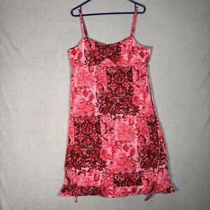 Vintage California Concepts Size 11 (L) Knee Length Dress 90s Y2K Pink Patchwork